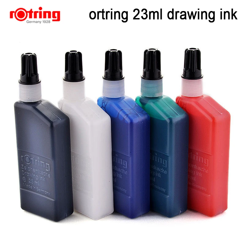 Rotring-tinta de dibujo Isograph, pluma de dibujo, color negro/azul/rojo/verde/blanco, 23ml, 1 unidad