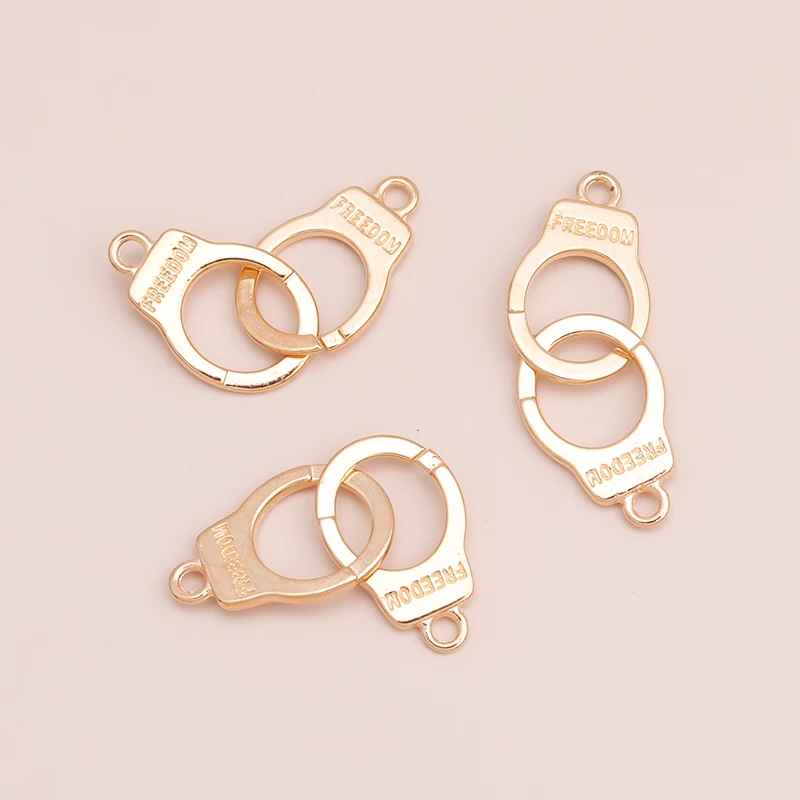 10 шт. золотые и серебряные Резные буквы свобода наручники шармы Подвески