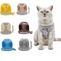 cat and dog adjustable chest harness vest type dog walking leash dog collar polyester harness cat and dog accessories