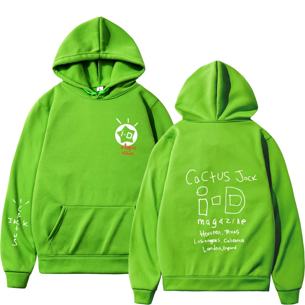 

Catcus Jack Letter Print Fleece Mens Sweatshirt Stranger Things Oversize Harajuku Streetwear Casual Hooded Hoodies