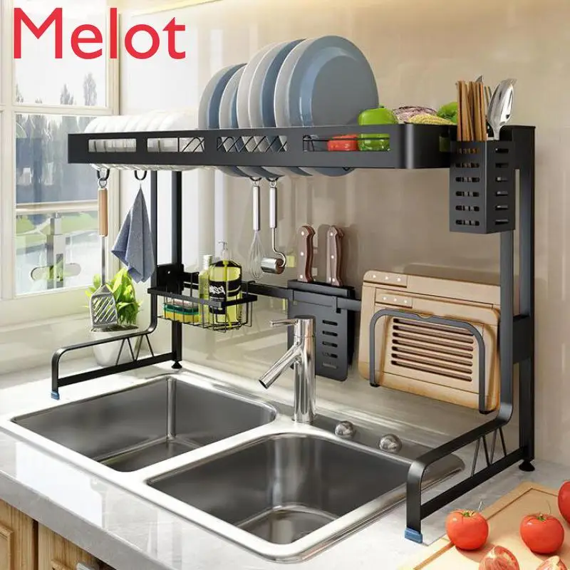 

Kitchen Shelf Sink Above The Bowl Chopsticks Drain Dishes Sink Shelf Stainless Steel Household Goods