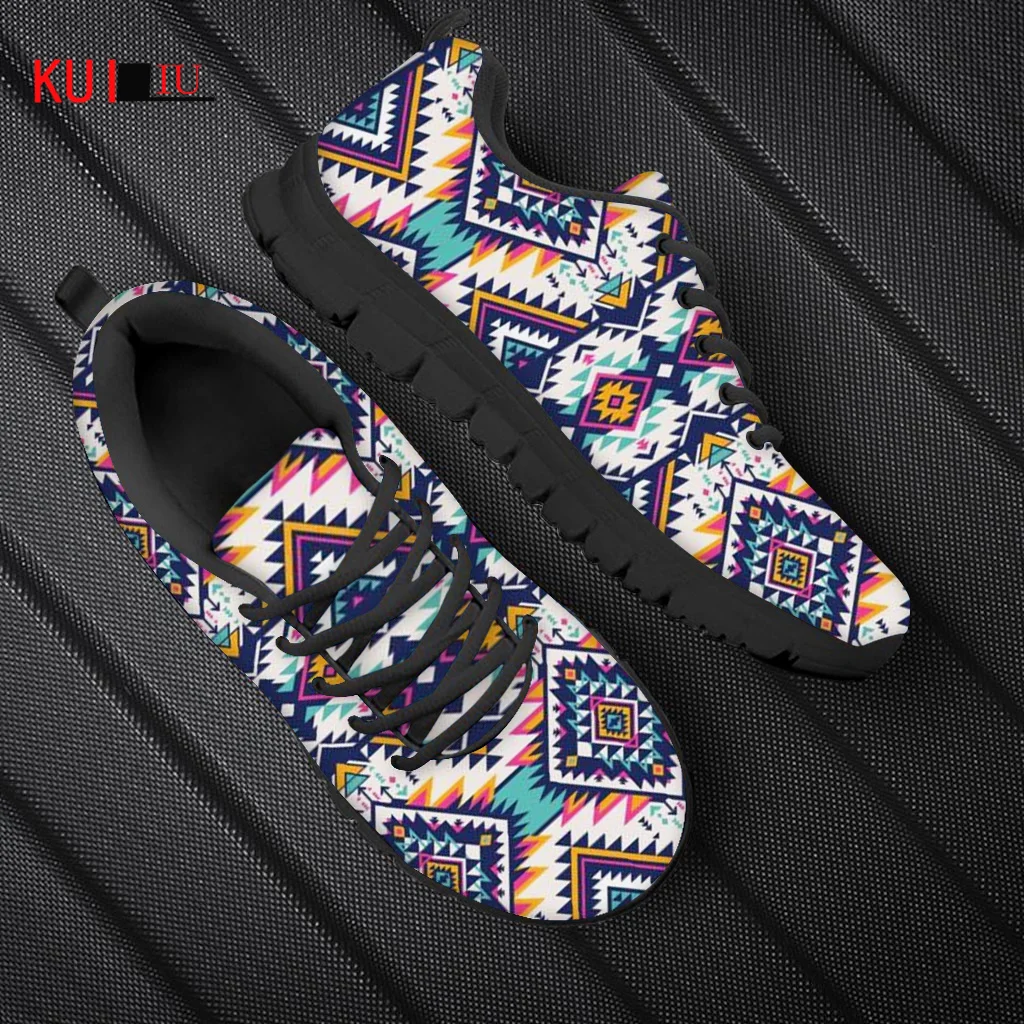

KUILIU Fashion Boho Shoes Women Flats Sneakers Brand Designer Air Mesh Lightweight Female Outdoor Sport Shoes Running Platform
