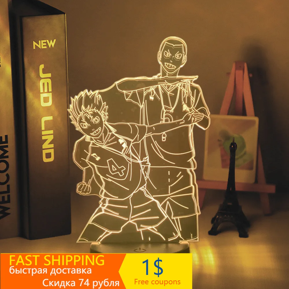 3d-лампа Haikyuu в стиле аниме детский ночсветильник для спальни Декор подарок на