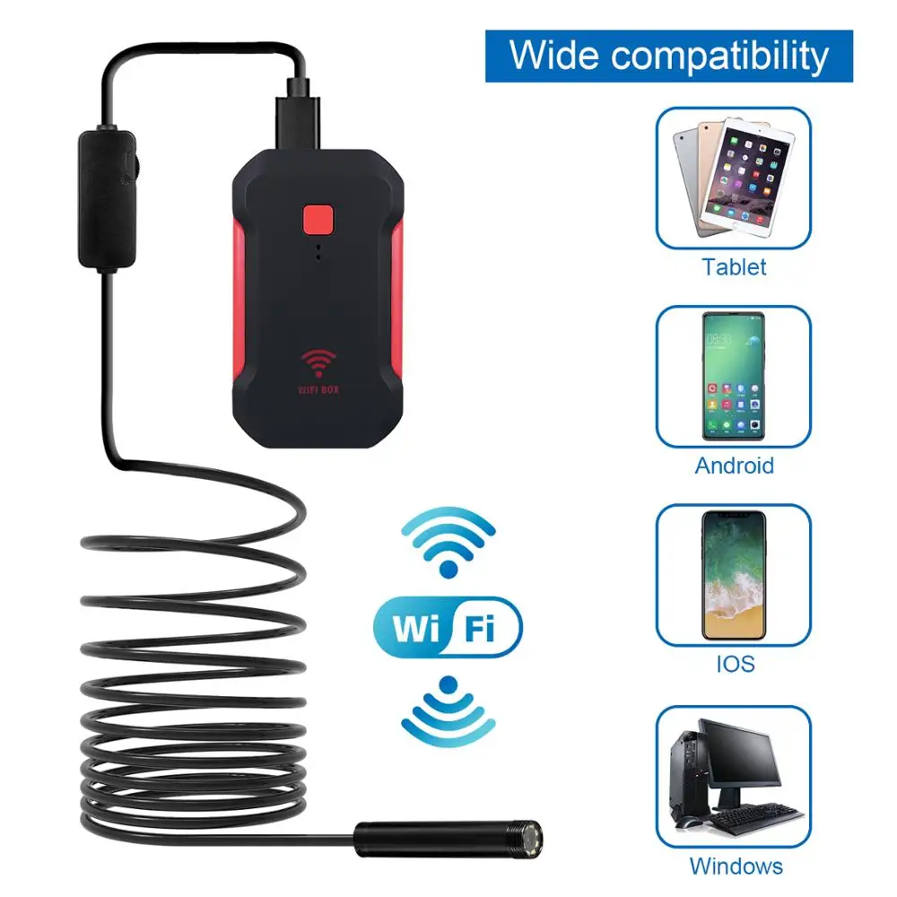 

3,5 м кабель 8,0 мм Беспроводной WI-FI эндоскоп Камера Водонепроницаемый промышленный внутритрубный инспекционный прибор Системы