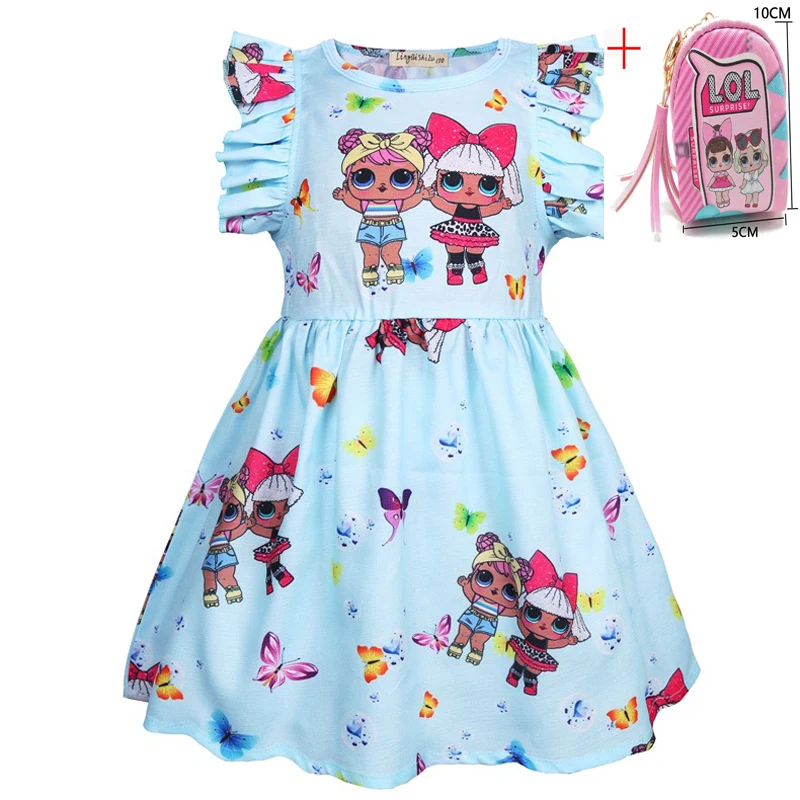 Kids Girls LoI Princess Dress Cute Elegant Children Clothes Winter Sleeveless Dolls Print Pleated Vestidos Costume |