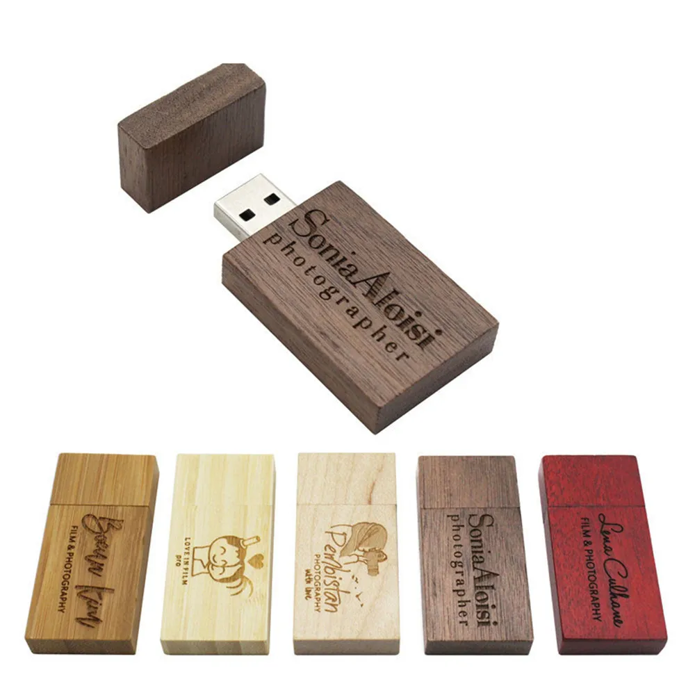 

TEXT ME (1 PCS free LOGO) Photography Customer LOGO Wooden usb flash drive pendrive 4GB 16GB 32GB 64GB wedding gift