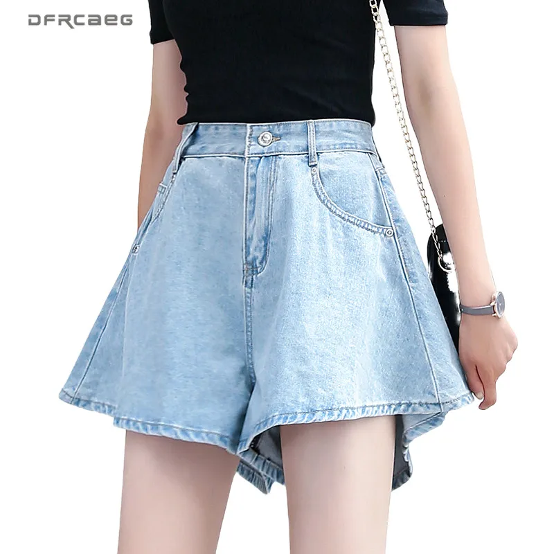 

Streetwear Plus Size Vintage Wide Leg Denim Shorts Women 2020 Summer Loose Vintage Ladies Short Jeans Short Feminino 3XL 4XL