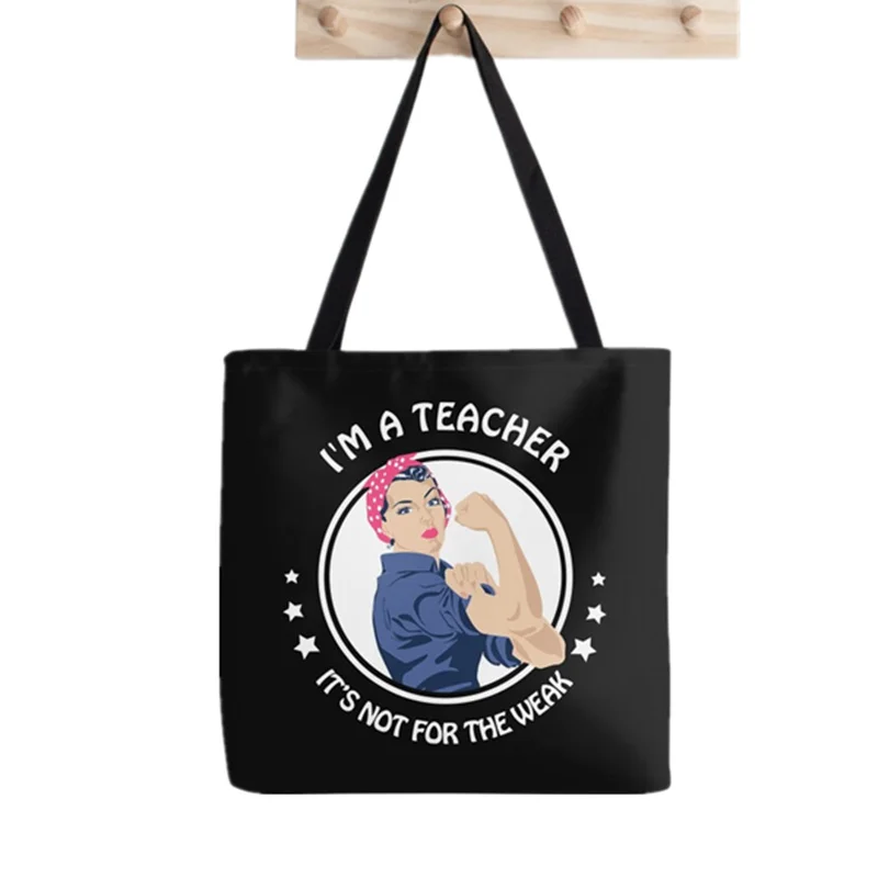 

Shopper Teacher supplies the weak Superpower Tote Bag women Harajuku shopper Funny handbag Shoulder shopping Lady Canvas Bag