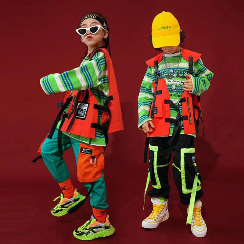 Детские костюмы для джазовых танцев в стиле хип хоп Одежда мальчиков и девочек