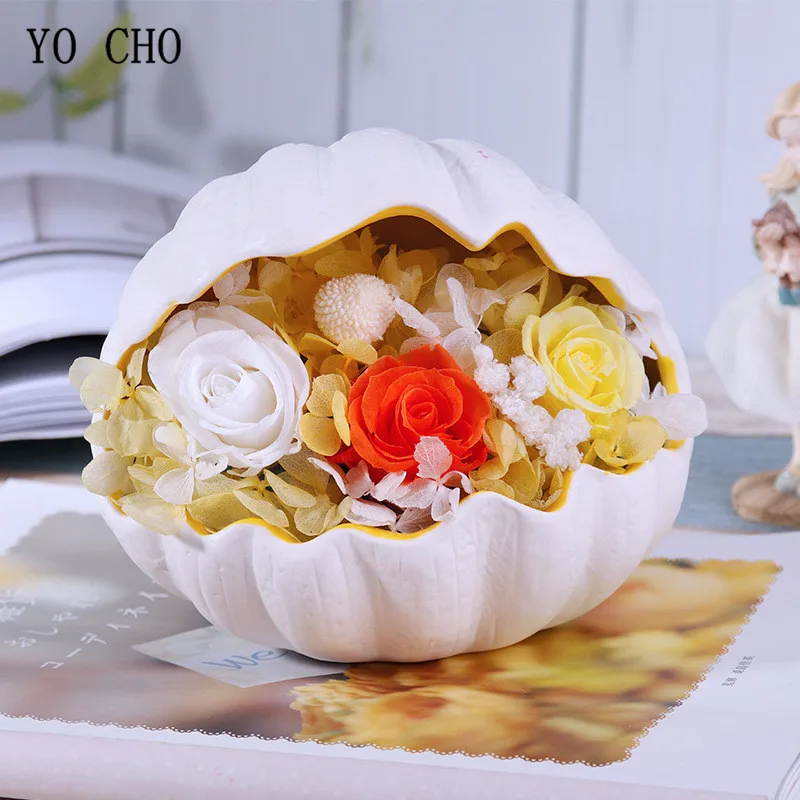 Сушеная розовая Гортензия цветы неувядающая свежая роза в Ракушке свадьба день