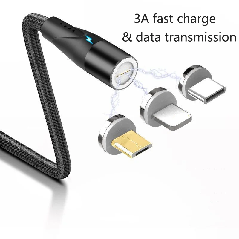 Магнитный кабель в нейлоновой оплетке Micro USB 3 0 А для синхронизации данных быстрый