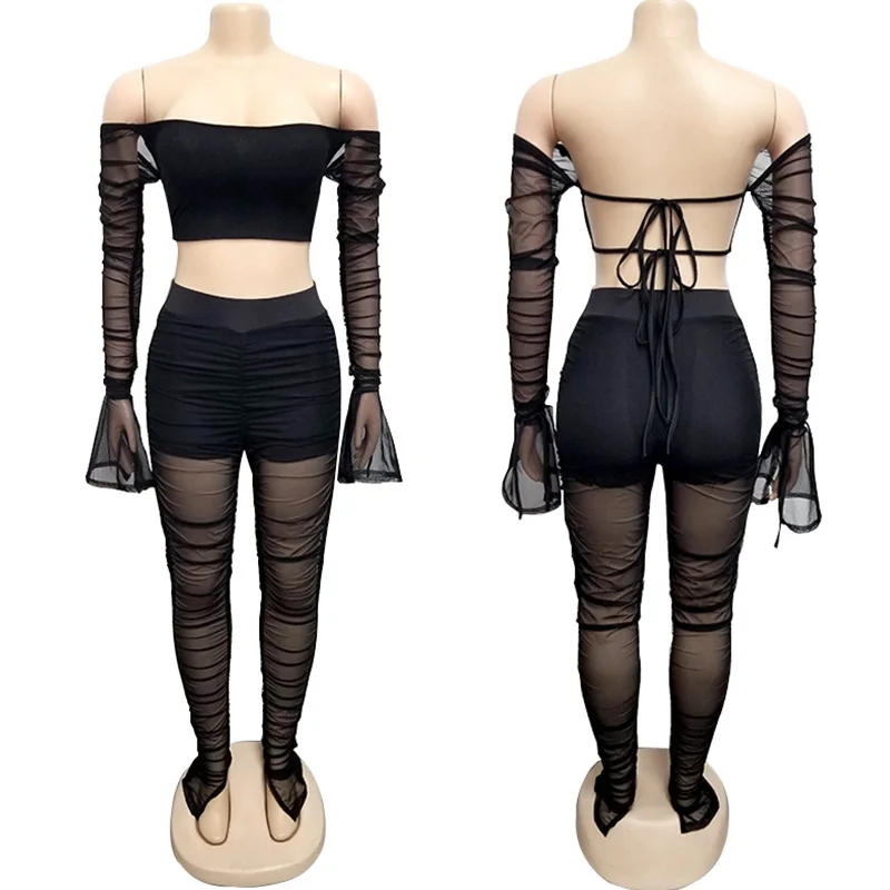 Сетка сексуальный женский комплект 2 шт. верхняя одежда из двух частей 2021