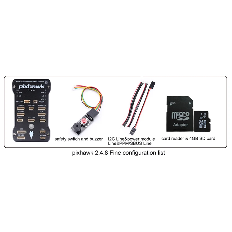 Fine Collocation Pixhawk 2.4.8 PX4 PIX 32 бит Контроллер полета Автопилот с 4G SD переключатель безопасности зуммер PPM IEC для RC квадрокоптера - Цвет: Fine Collocation
