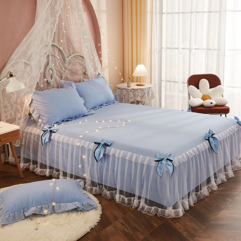 Комплект постельного белья из сетчатой ткани с бантом 3 шт./компл. | Дом и сад