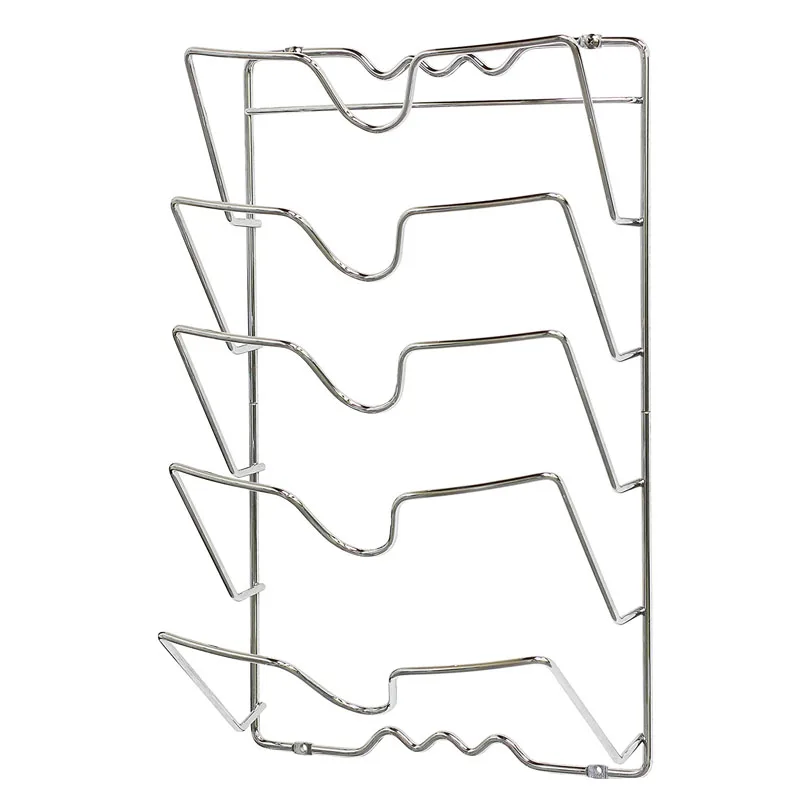 5-слойный держатель для крышек кастрюль из нержавеющей стали настенное крепление