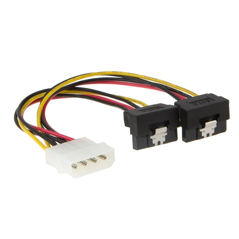 Molex to SATA [2 Pack] 6 дюймовый 4 Pin до 2 x 15 Вниз угол Женский кабель питания| |
