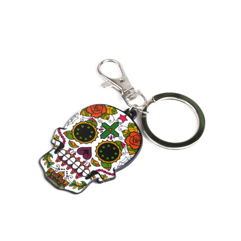 Calavera сахарно-сладкий череп брелок для ключей празднование Хэллоуина акриловый