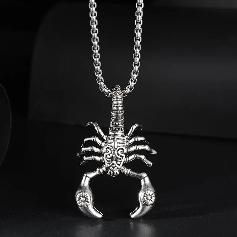 Мужское ожерелье в стиле панк Серебряный Скорпион подвеска ювелирное изделие