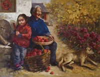handmade oil painting on canvas from china top art school xian academy of fine arts title the happy life