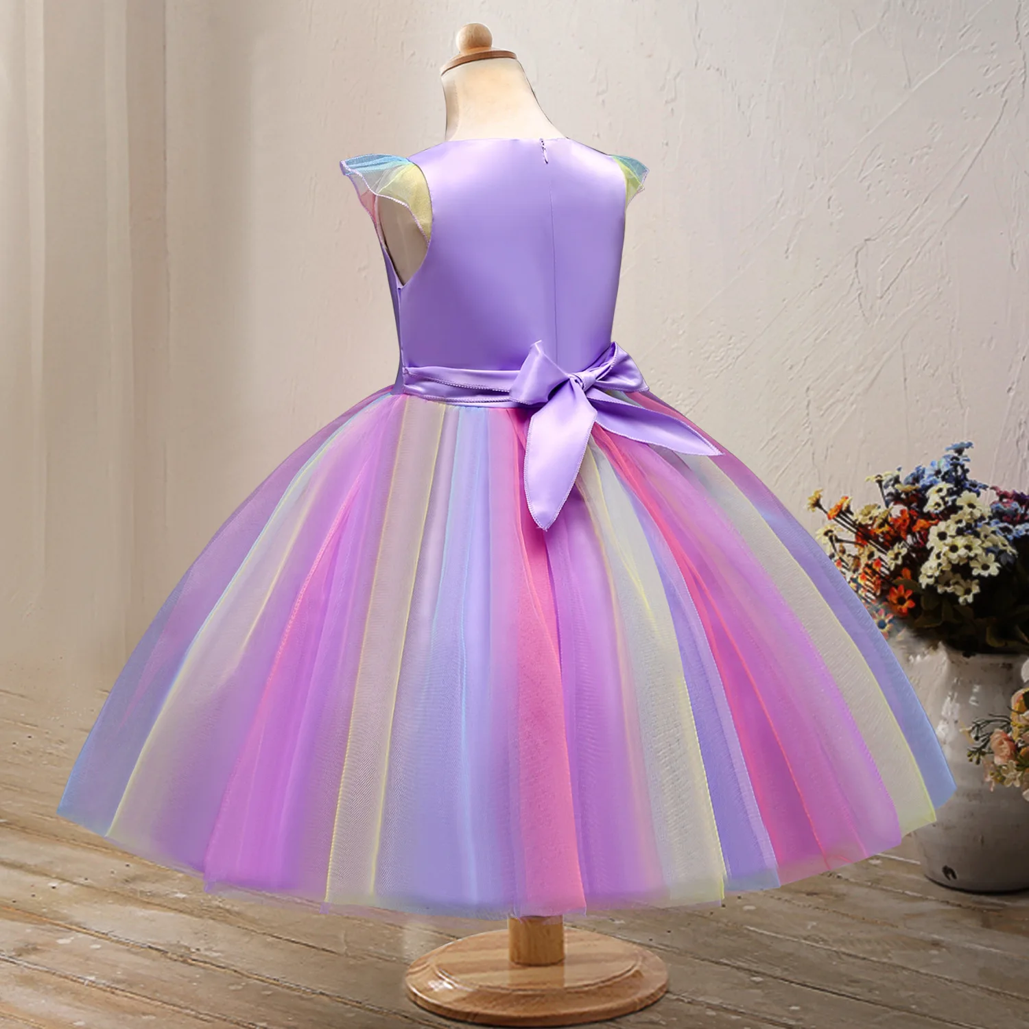 Детское летнее платье с единорогом для косплея розовые цветочные платья девочек