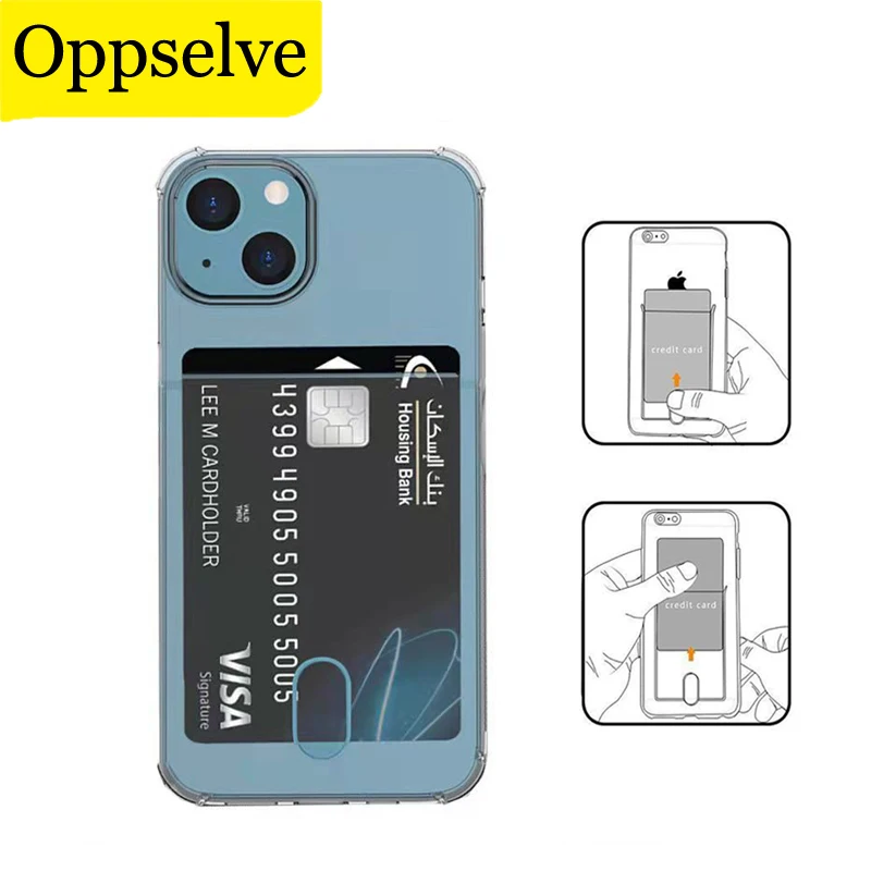 Обновленный Прозрачный чехол для карт iPhone 12 13 Mini 11 Pro Max X XS 8 7 6 S Plus мягкий