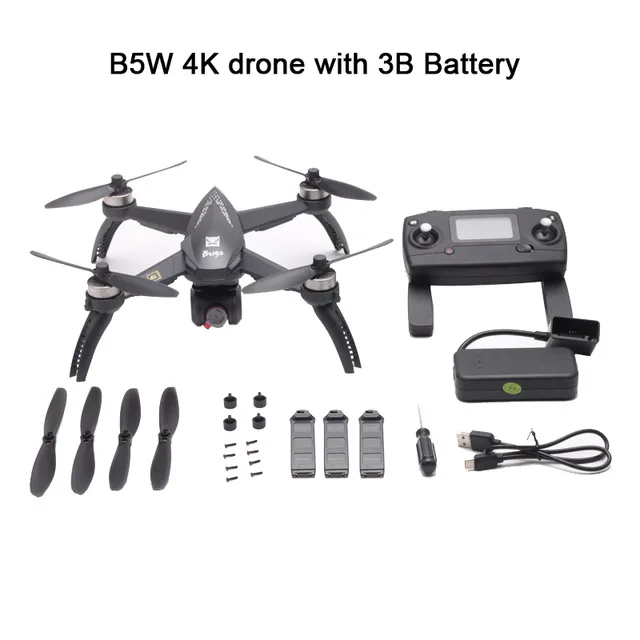 B5W 4K 3Battery MJX Bugs 5W B5W gps бесщеточный Радиоуправляемый Дрон с 5G 4K Wifi FPV HD, автоматический Квадрокоптер с камерой регулировки VS H117S Радиоуправляемый вертолет Дрон - Цвет: B5W 4K 3Battery