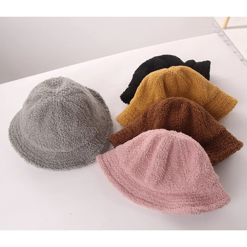 H7658 детская Рыбацкая шляпа осень-зима корейский чистый цвет теплая Толстая Кепка