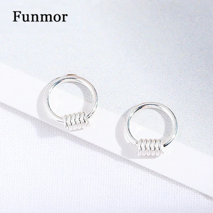 Funmor Спиральные серьги 925 пробы серебряные ювелирные изделия для женщин и девочек