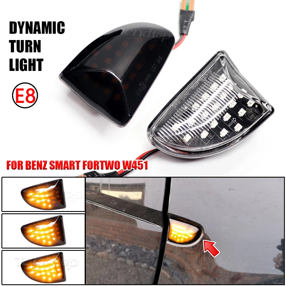 

Flowing Turn Signal Blinker Indicator Lamp Dynamic LED SIde Light Car Styling For Mercedes Benz Smart Fortwo W451 Coupe Cabrio