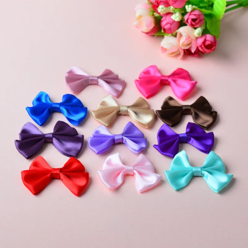 200 штук в партии галстук бабочка Цвета детский атласный ленты Стразы бантом