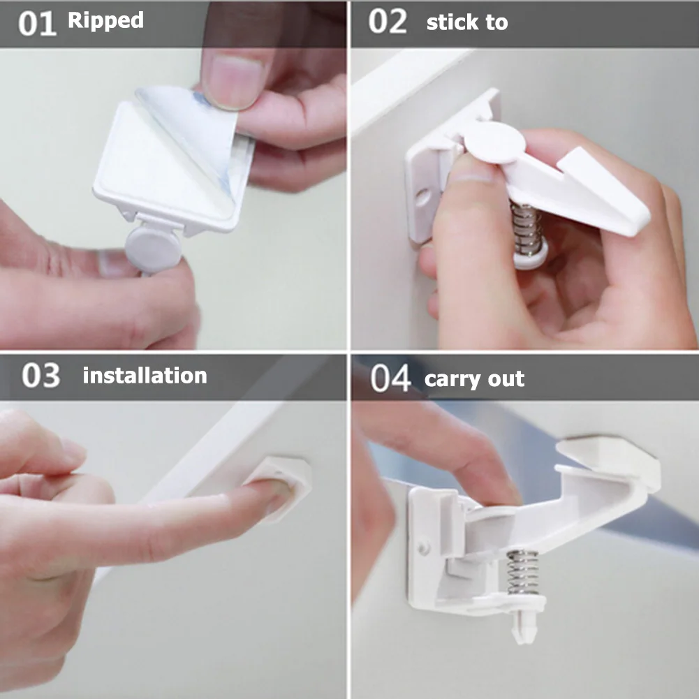 10 шт. креативные безопасные замки для детей пластиковые ящиков дверей шкафов