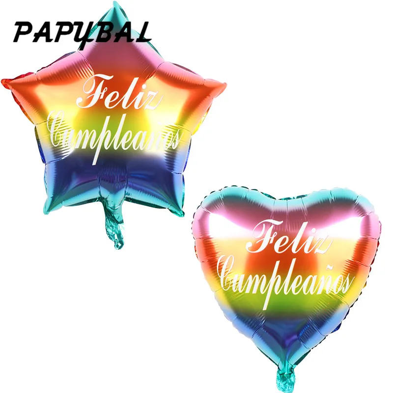 50 шт 18 дюймов градиентный цвет фольга шары Испания с днем рождения Гелиевый шар