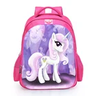 Школьный рюкзак для мальчиков и девочек, детские сумки для книг с мультипликационным рисунком маленькой лошади панды, 16 дюймов
