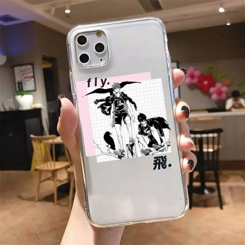

Haikyuu Hinata attacks Anime Phone Case Transparent soft For iphone 5 5s 5c se 6 6s 7 8 11 12 plus mini x xs xr pro max