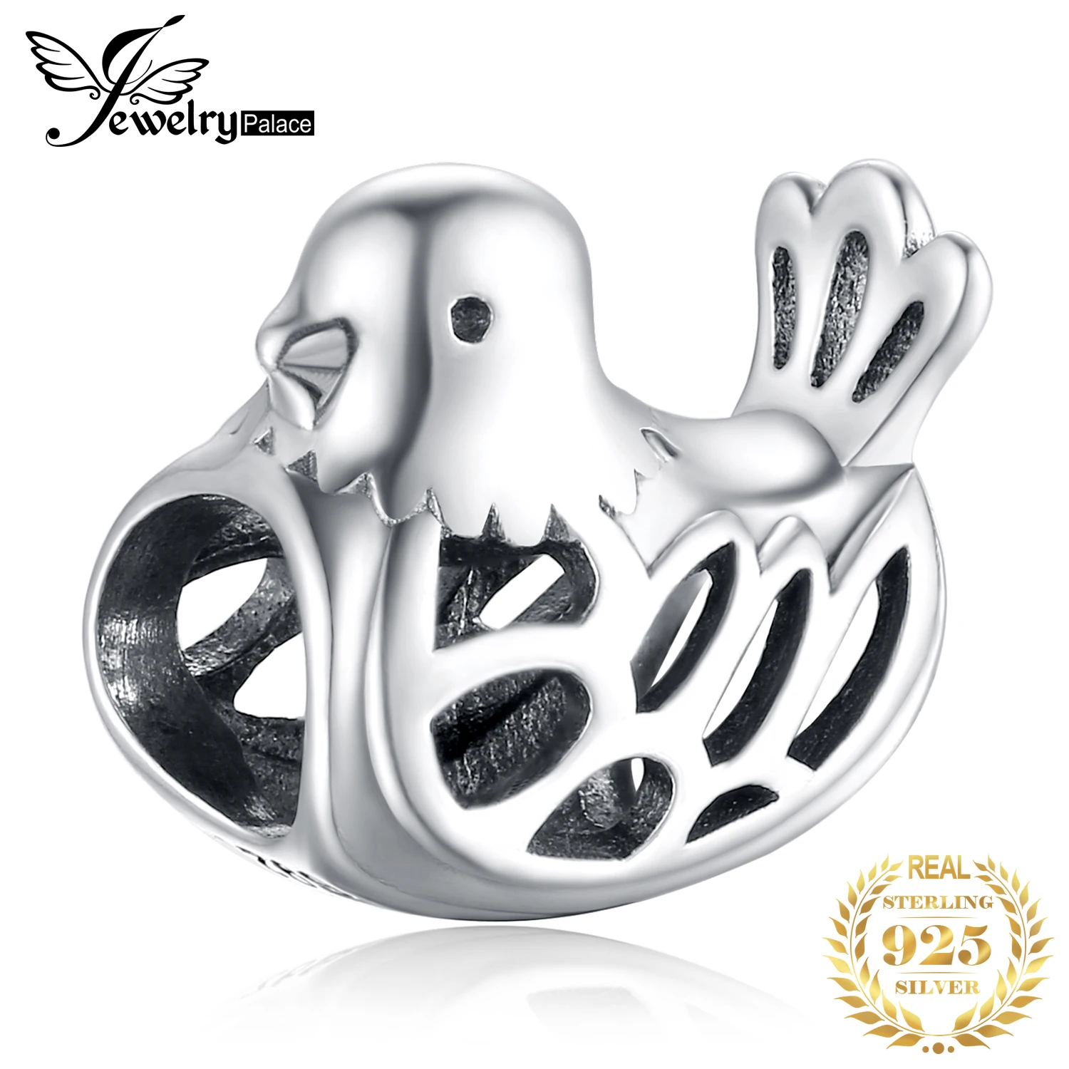 JewelryPalace 925 пробы серебро полые щебетание птицы Шарм Fit Браслеты моды DIY бисера