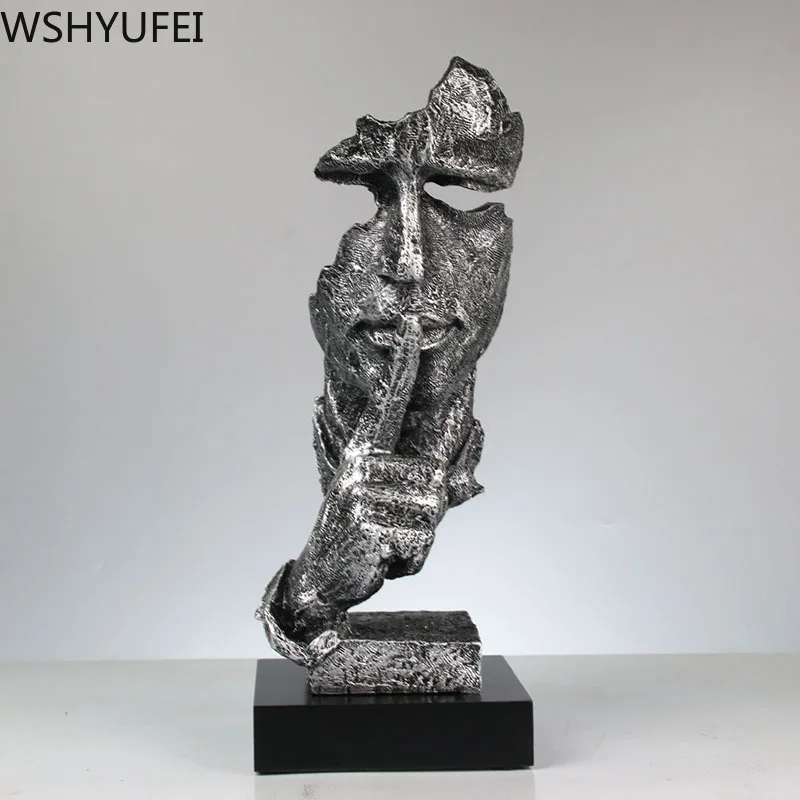 Европейский стиль абстрактная скульптура статуэтка украшения тишина золото