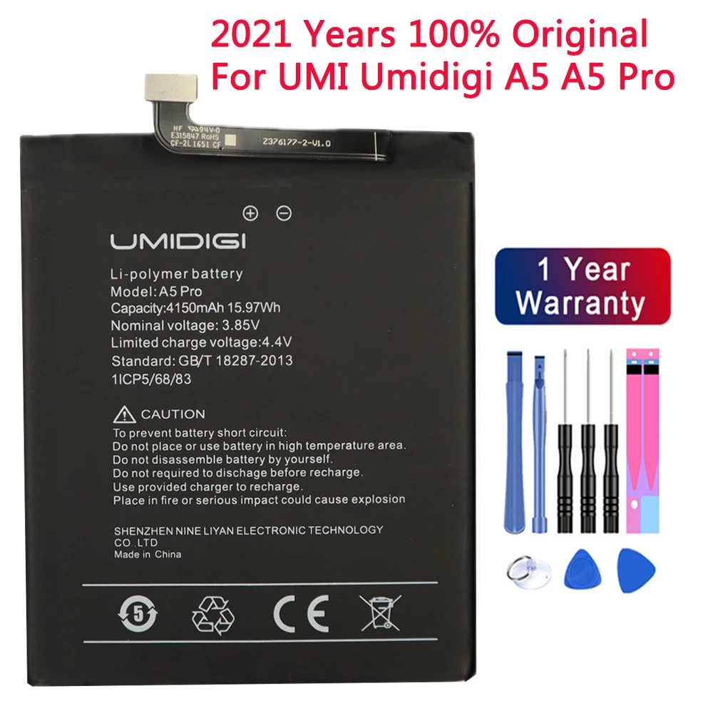 

New 100% Original 4150mAh Phone battery For UMI Umidigi A5 A5 Pro Batteries Bateria With Tracking number + Free Tools