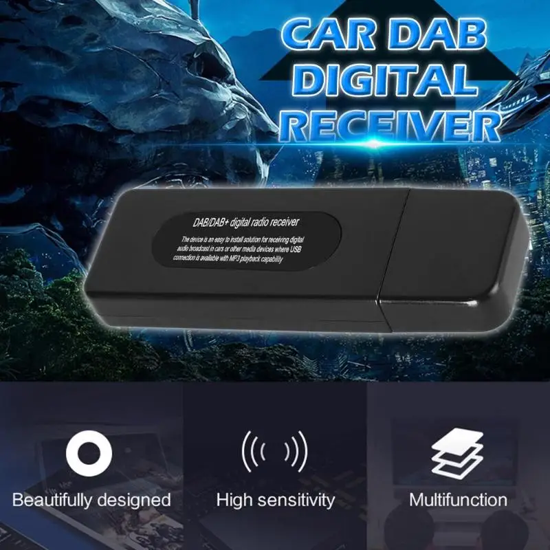 DAB/DAB+ цифровой адаптер RDS fm-радио приемник с антенной для Европы Полностью совместим с ETSI 300 401 стандарт Универсальный