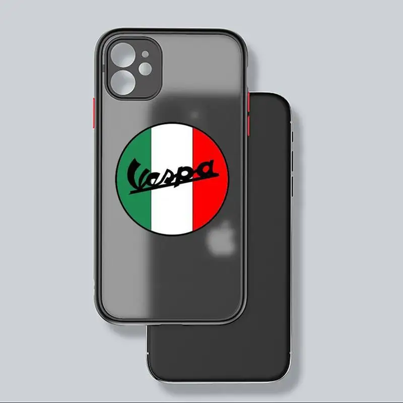 

Retro moto cute logo VESPA Phone Case Matte Transparent for iPhone 7 8 11 12 s mini pro X XS XR MAX Plus coque