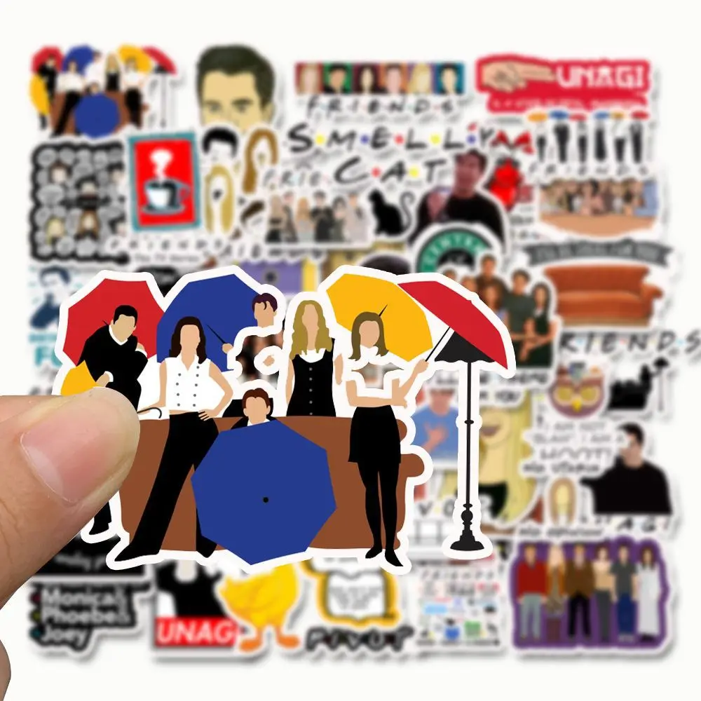 

50pcs Friends Rachel Ross Stickers For Luggage iPhone Laptop Guitar Skateboard Bicycle Decal Sticker Christmas Birthday Gift Toy