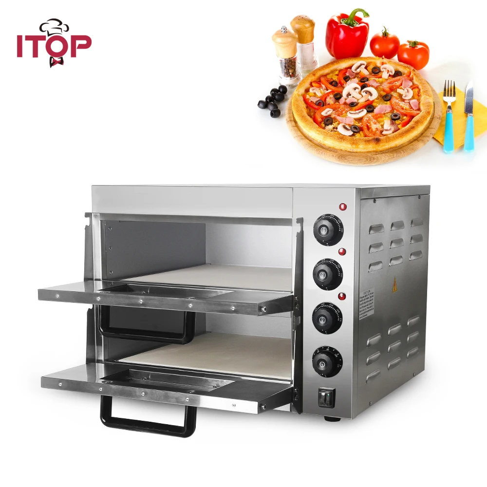 ITOP 20L двухслойная печь для пиццы из нержавеющей стали, курица, утка, торт, хлеб, духовка конвекционная печь EU/UK Plug