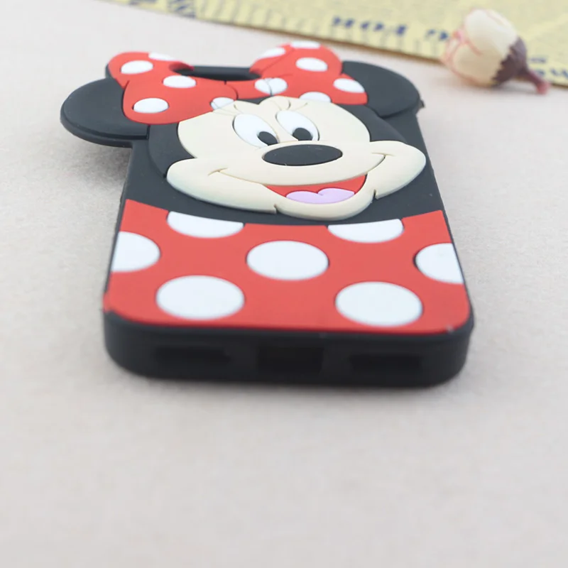 Милый 3D мультяшный чехол с Минни для iPhone 4 4S 5S 5C SE 6 6S 7 8 Plus X XS Max XR бант мягкий чехол для iPod Touch 5 touch 6