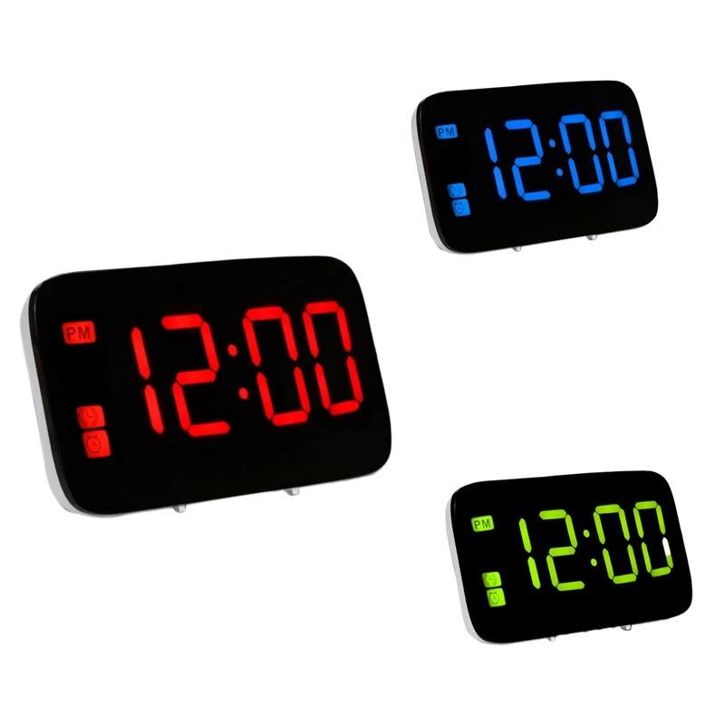 Светодиодный Будильник с цифровым дисплеем прикроватные часы повтором сигнала