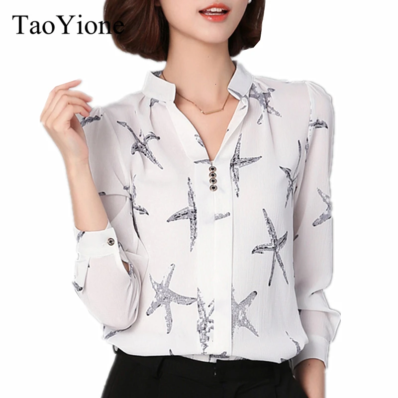2019 Новая летняя модная женская шифоновая блузка с длинным рукавом рубашки