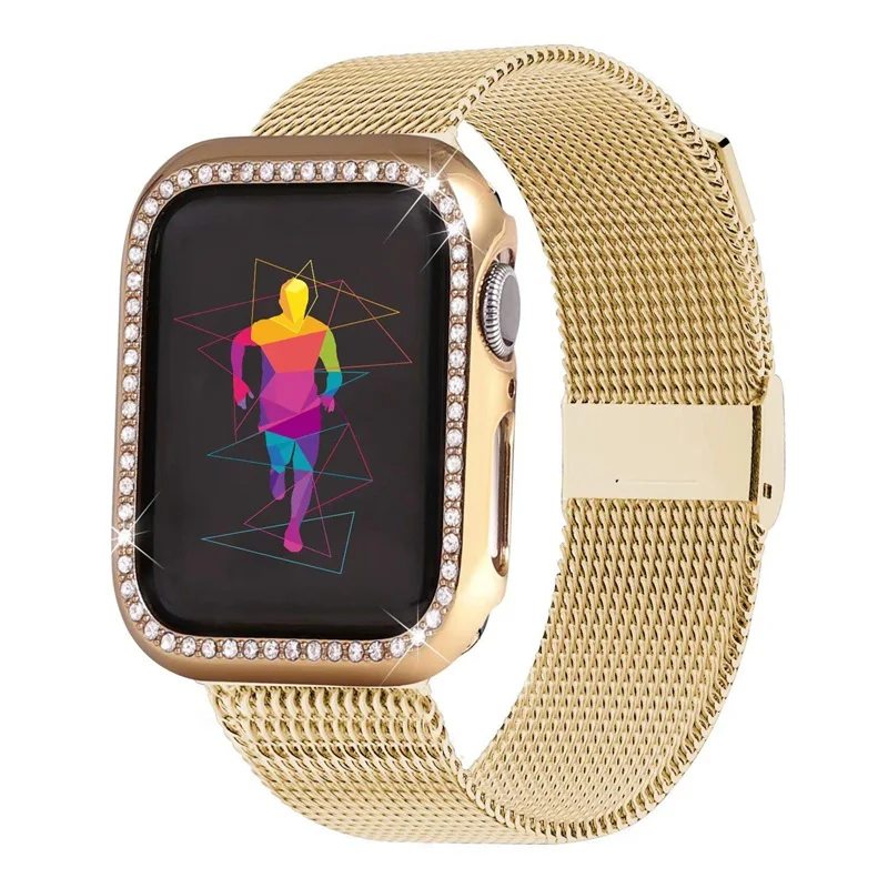 Подходит для Apple Watch Band 38 мм 40 42 44 с защитной пленкой экрана чехол спортивный