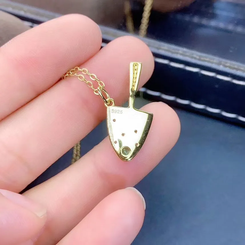 Лучший подарок ожерелье с натуральным изумрудом кулон из серебра 925 пробы