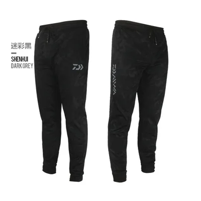 Daiwa мужские уличные спортивные штаны камуфляжные рыболовные штаны антистатические анти-УФ быстросохнущие ветронепроницаемые дышащие брюки - Цвет: Camouflage Black