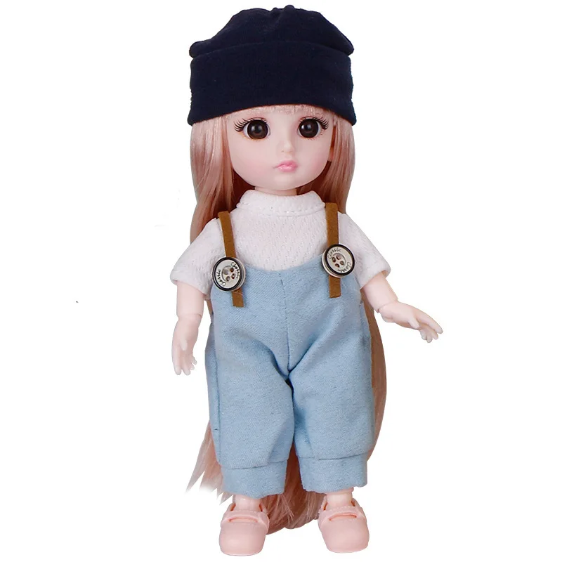 Bjd Кукла 16 см 13 подвижные Соединенные мини детские длинные волосы принцесса