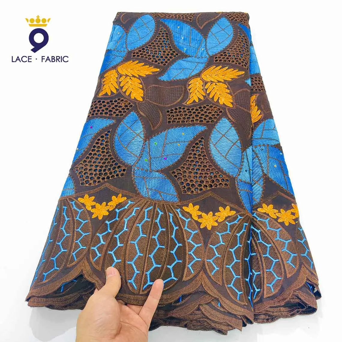 

African Dry Lace High Quality 2022 100% Cotton Swiss Voile Laces Fabric With Embroidery And Beads For Party Dress Lace Material