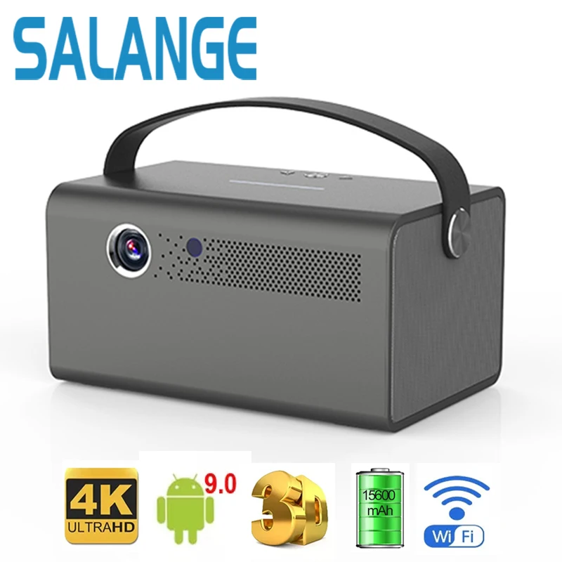 Salange P7 мини портативный проектор Smart 3D Android 9 0 Wifi BT DLP домашний кинотеатр 1080P HD для 4K